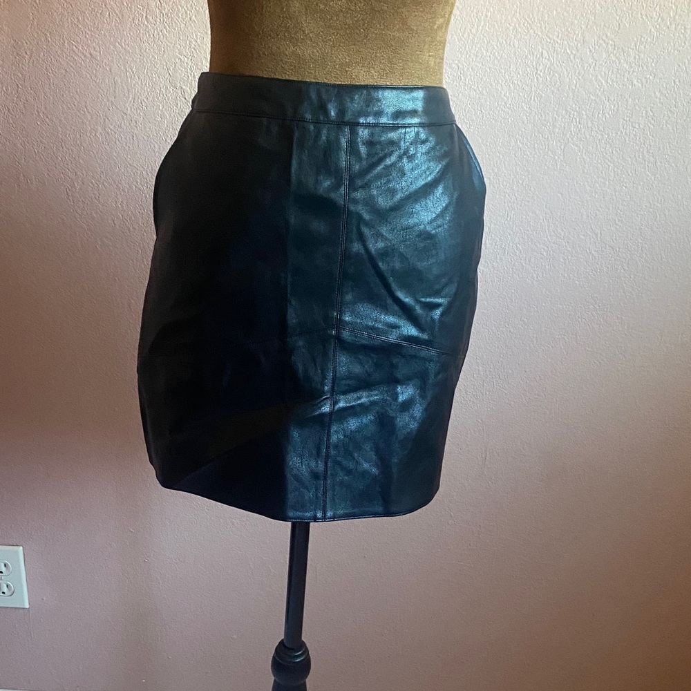 Lulu's Black Faux Leather Mini Skirt